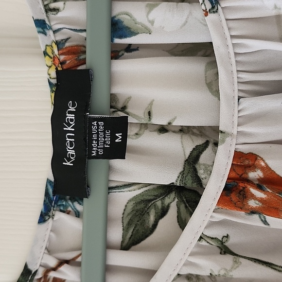Karen Kane White Multicolor Floral Blouse - Picture 2 of 5